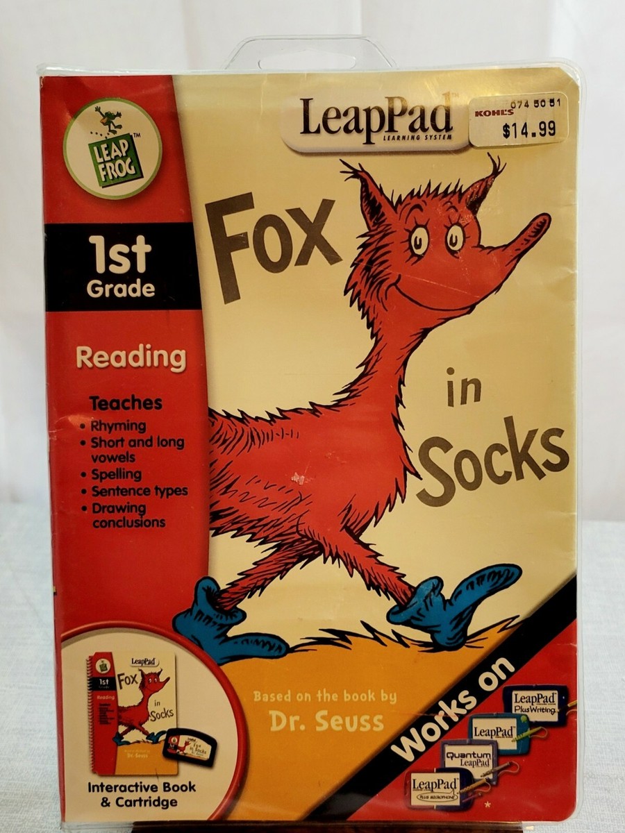 2004 LEAP PAD 1st Grade Reading: Fox In Sox Book & Cartridge