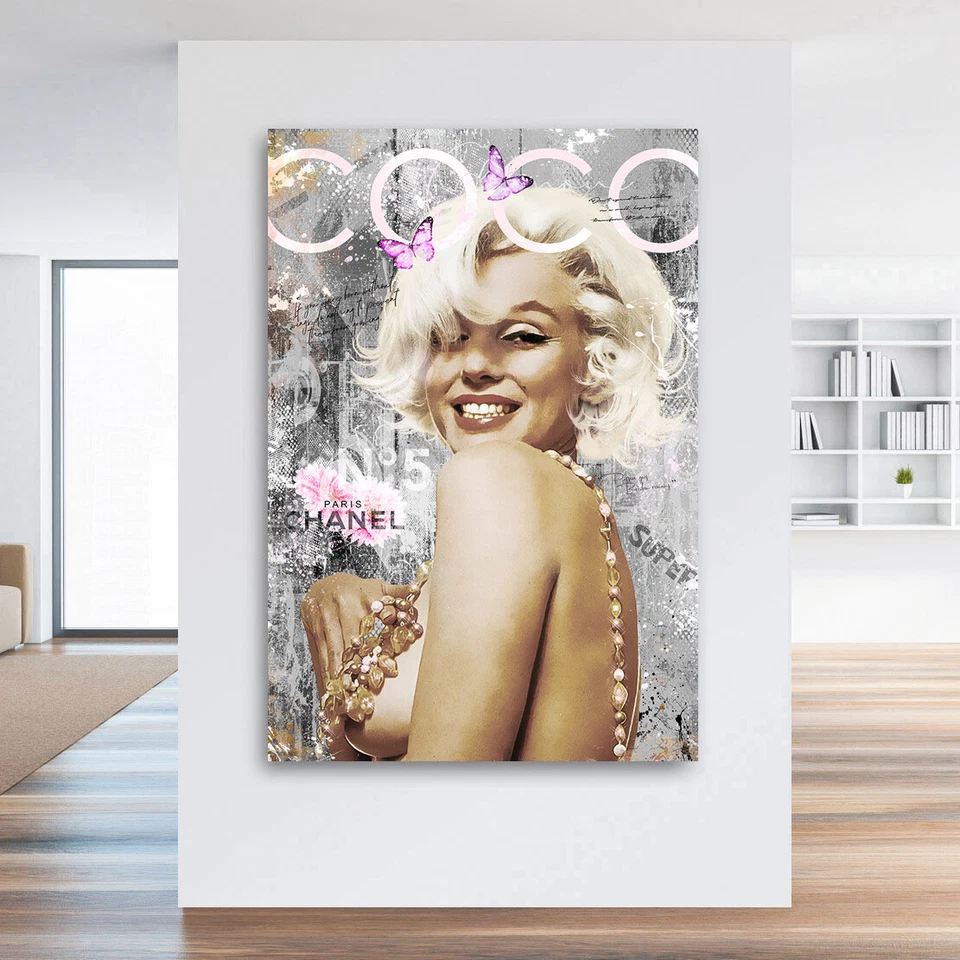 ACRYLGLAS WAND BILD MARILYN MONROE POP ART KUNST DRUCK CHANEL BILDER EROTIK - Bild 2 von 4