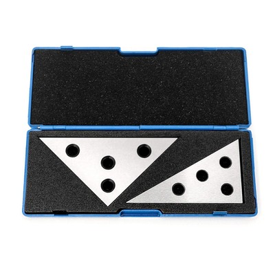 QWORK Solid Angle Plate Set 2 Pcs Triangle Angle Block 30-60-90 Degree&45-45-...