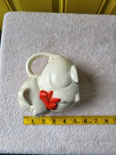 Shawnee Pottery Pitcher Creamer Smiling Pig Red Bow Vintage GUC SEE PICTURES - Picture 8 of 8