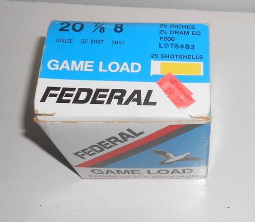 Vintage Federal Game Load 25/20 Gauge Empty Box RARE - Picture 3 of 4