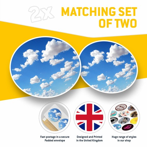 2 x Vinyl Stickers 20cm - Blue Sky White Fluffy Clouds Cool Gift #24596 - 第 2/9 張圖片