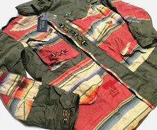 Polo Ralph Lauren Women Military Repaired Patchwork Southwestern Field Jacket