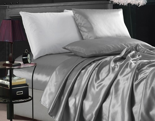 Chezmoi Collection 4-piece Silky Satin Solid Color Sheet Set - Picture 4 of 12