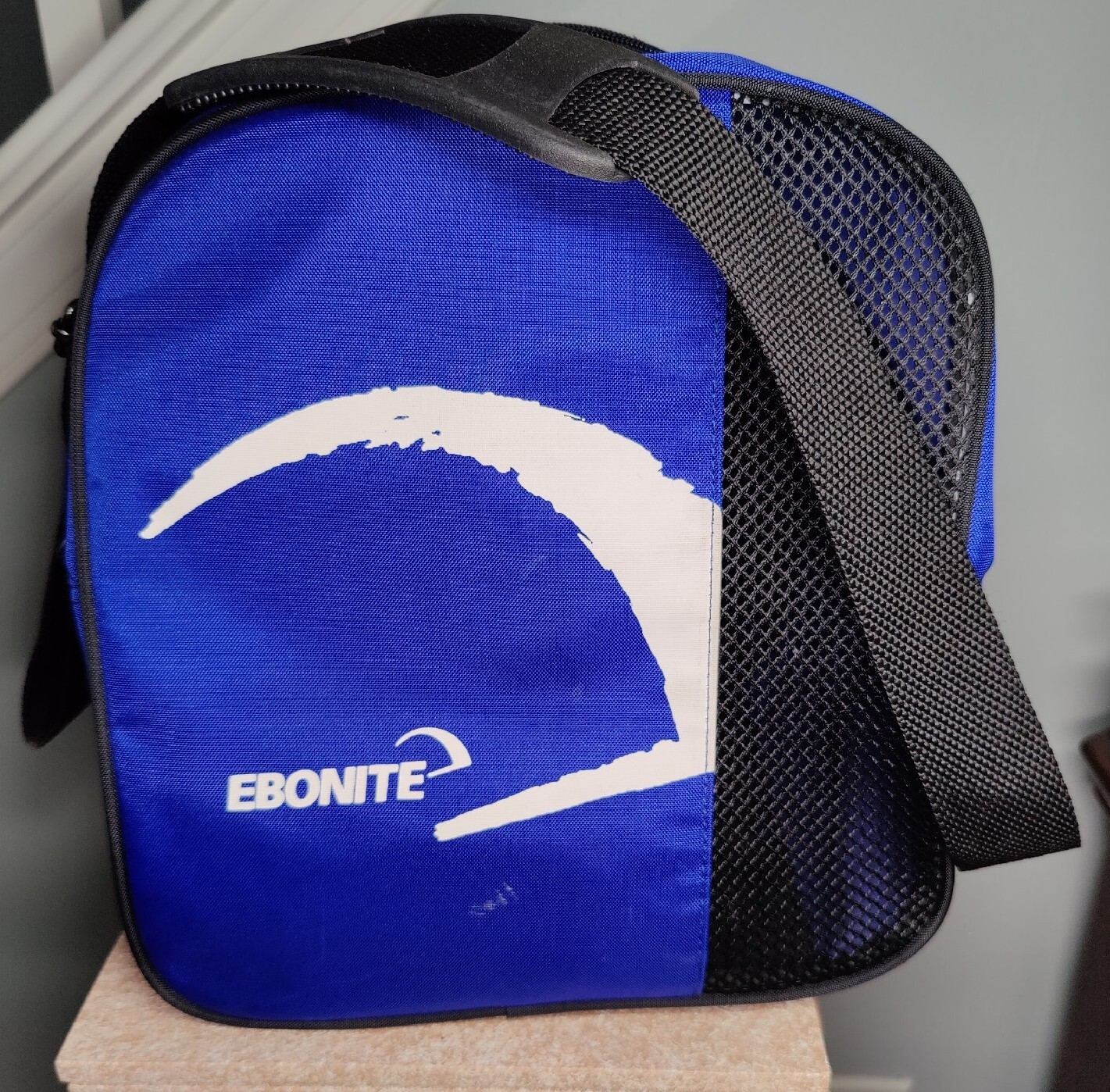 Ebonite Bowling Ball Bag Blue Black with Shoulder Strap for One Ball