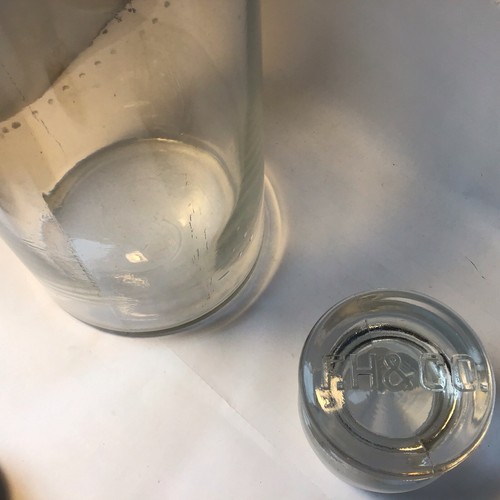 12 "x 5" Antik Apotheker Glas Flasche geschliffen Hals & Stopfen F.H. & co. - Bild 10 von 13