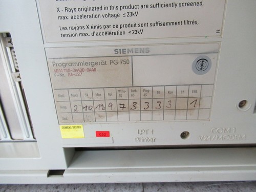 Siemens 6EA1750-0AA00-0AA0 Dispositif de Programmation PG750 Systemsteuerung - Photo 8/10