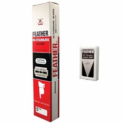 100 FEATHER Hi-Stainless Platinum Double Edge Razor Blades 5's