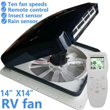RV Caravan 3Speed Roof Vent Skylight Remote Control Camper Van 14"X14" Motorhome
