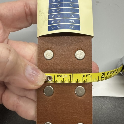 Faded Glory Men’s 38 / 40 ” Studded Leather Belt Medium Brown NWT Size Large - Picture 9 of 11