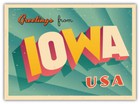 Iowa USA State Greetings Retro Emblem Car Bumper Sticker Decal "SIZES''