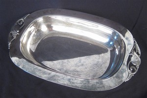 Vintage Gorham Vegtable Bowl Silver Soldered Jensen pattern Blossom Y1826