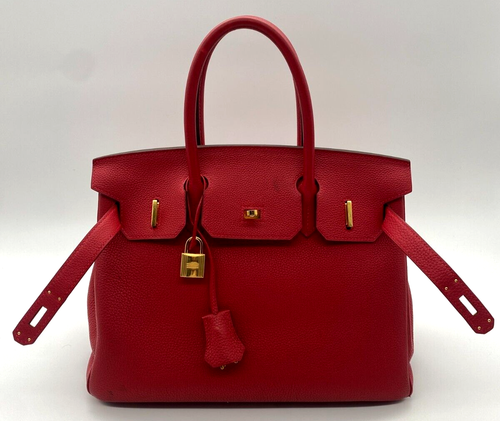HERMÈS Birkin 30 Togo Lipstick Red Calf Leather - Gold Hardware Handbag - Picture 10 of 20
