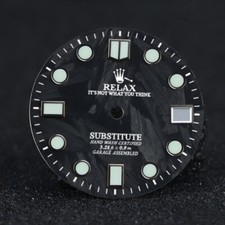 28.5mm Forged Carbon Fiber Watch Dial Luminous Fit NH35 NH36 Movement Mod