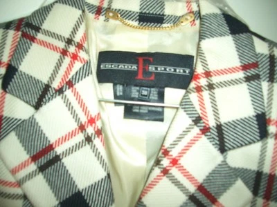 LUXUS COUTURE ESCADA STATEMENT BLAZER beige gold 38/40 NP1120 englisch karo Golf - Bild 1 von 4