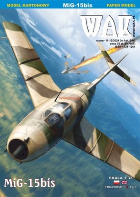 Kartonmodell MiG-15bis   Der erste erfolgreiche sowjetische Düsenjäger 1:33 WAK