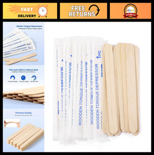 500 Sterile Tongue Depressors - 6" Wooden Sticks, Individually Wrapped, Bulk Pac