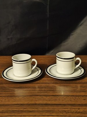Sandra Rich Espresso 2 Tassen und 2 Untertassen schwarz 4 teiliges Set 