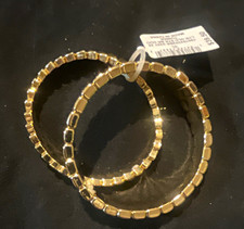 Gold Tone Stackable Stretch Bangle Bracelet Set, No Closure, No Stone