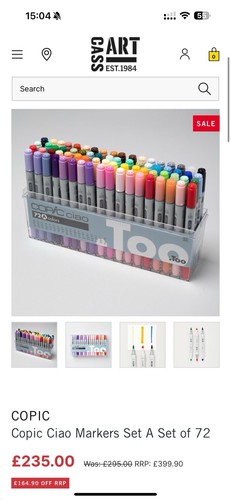 Copic 72-A Ciao Marker Pen Set, Assorted - 72 Set - All markers work - Picture 2 of 7