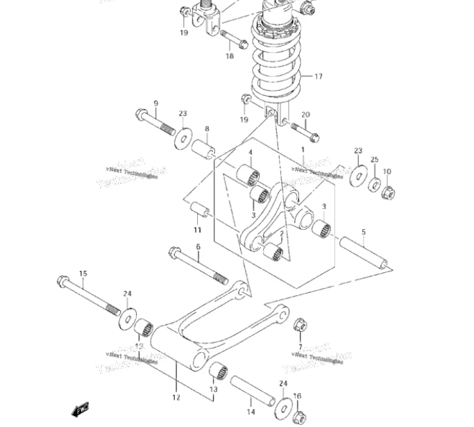Kit de eslabones de bajada de suspensión trasera palanca de cojín para SUZUKI GSX-R 600/750/1000 Foto 2 de 4