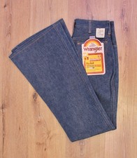 Boy's VTG 1970s NOS Student Straight Cut Bell Bottom Jeans 27x34 70s