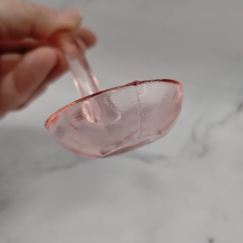 Vintage Pink Glass Condiment Mayonnaise Spoon Ladle READ - Picture 10 of 17