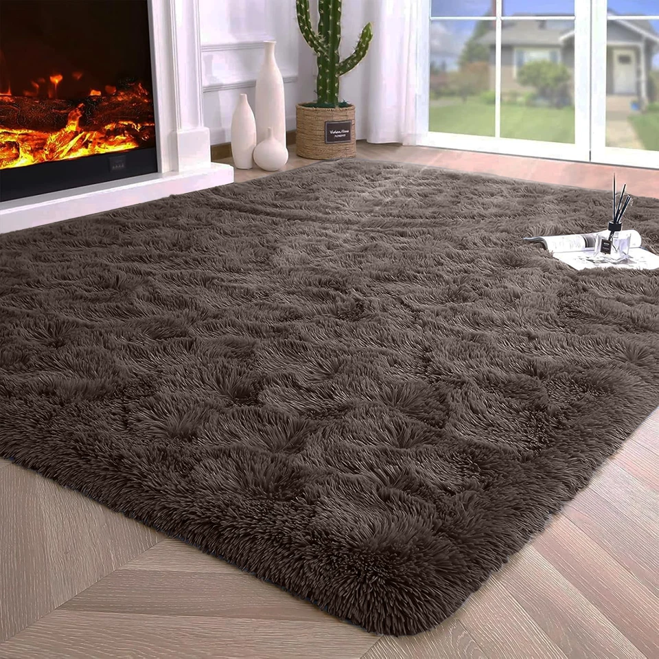 Alfombras peludas antideslizantes alfombra de área mullida ultra suave para sala de estar dormitorio Foto 4 de 4