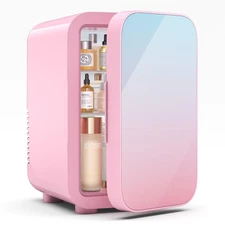 Mini Fridge,6 Liter/8 Can New Upgraded Skincare Fridge,110V AC/DC Portable Th...