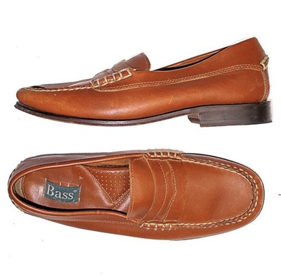 vtg BASS Coolidge BRAZIL women 7 Brown Leather Moc Toe Classic Penny Loafer Shoe