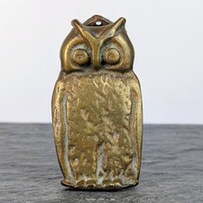 Vintage Solid Brass Wise Owl Front Door Knocker small Reclaimed Novelty Hardware