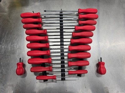 Tekton 22 piece screwdriver set USA Made Hard Handle Design W/ black rails