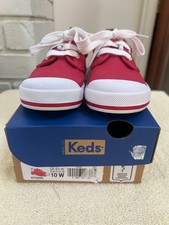 Keds Graham taglia 10 sneaker classiche larghe tela pizzo rosso punta cappuccio estate