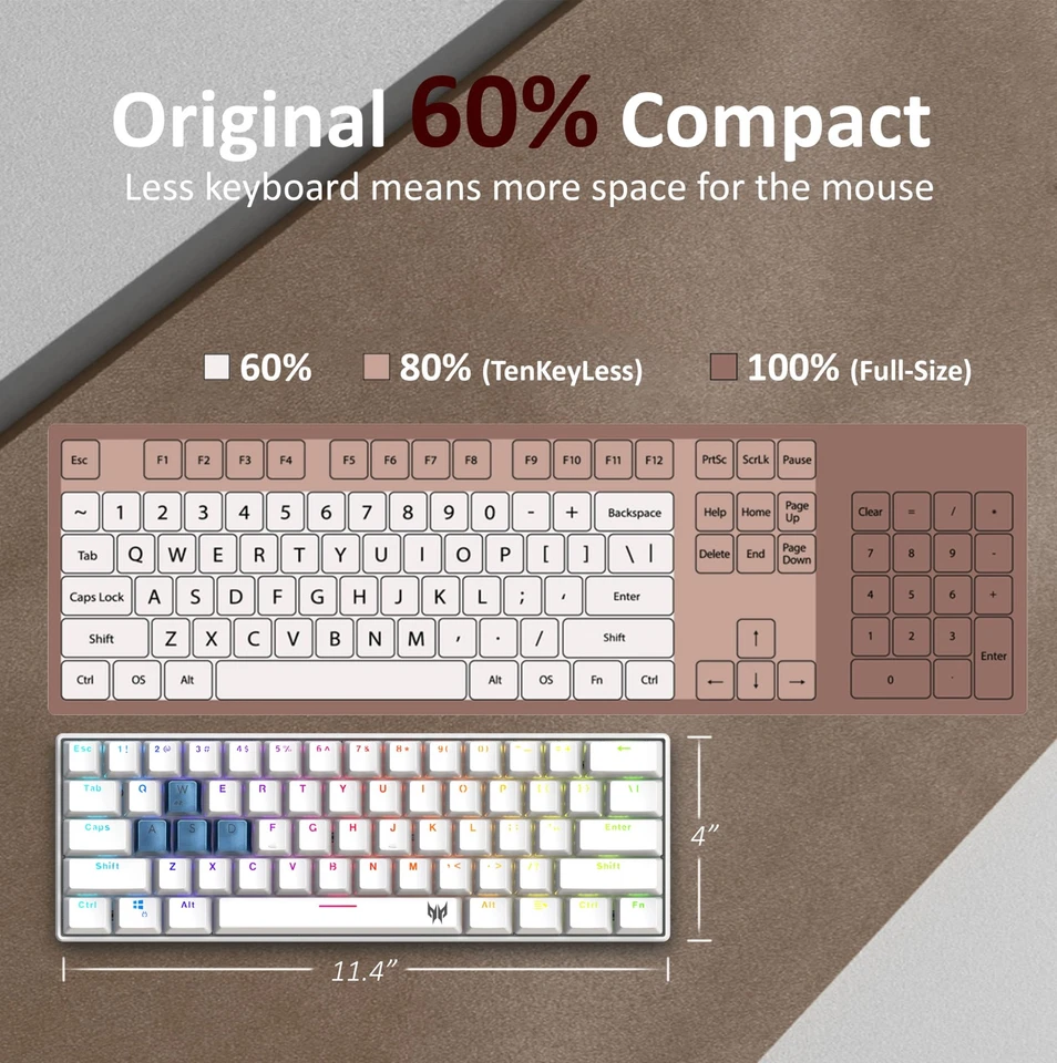 Predator Aethon 330 Gaming Keyboard|Space-Saving 61-Key Design|100% Anti-Ghos... - Image 3 of 4