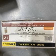 Pro-Fit 3-1/4 In. x 0.131 In. 21 Degree Plastic Strip Hot Dip Galv Nails 2000