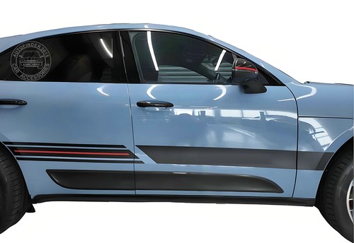 Car Hood Side Skirt Decal For Porsche Macan Graphics Vinyl Sticker Bonnet Stripe - Picture 3 of 8
