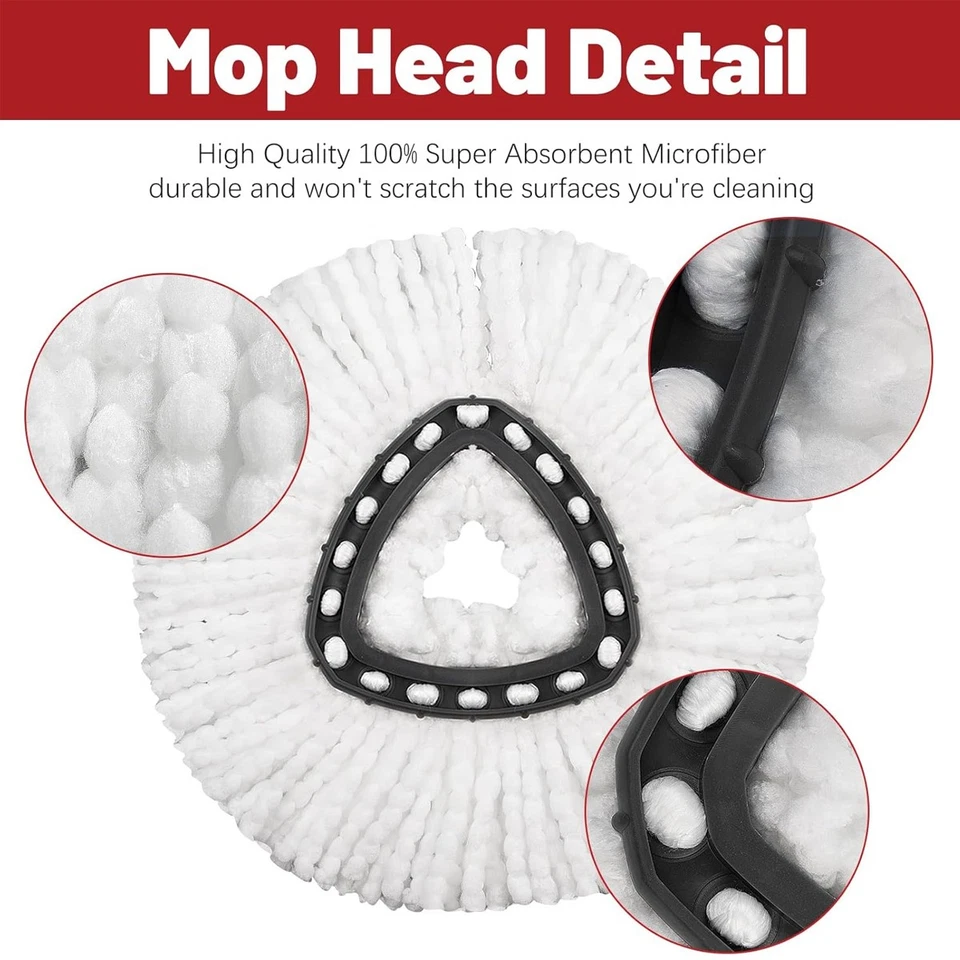 For O-Cedar Easy Wring Rotating Replacement Mop Base Parts Refill Head Disc kit - Image 3 of 4