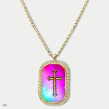 Stunning Colorful Jesus Christ Crucifix Cross Fashion Pendant Necklace Chain Pri