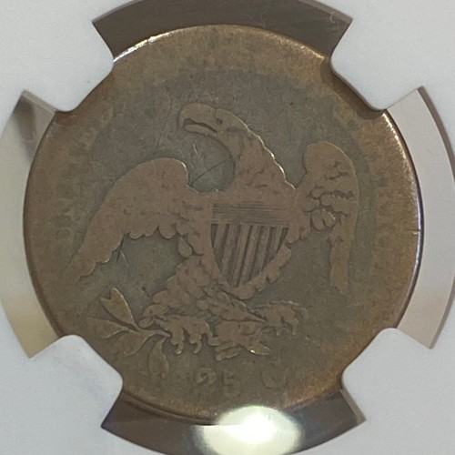 1831 B-7 Capped Bust Quarter 25c NGC AG details obv scratches VERY RARE variety! - Picture 8 of 10