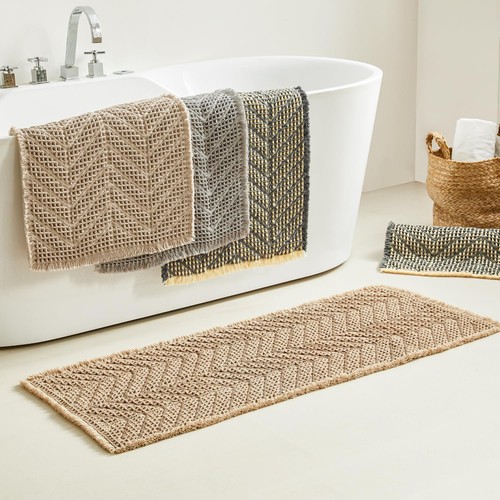 Bath Rugs,Upgraded Waffle Bath Mat,Super Absorbent Boho Bath Rug Non Slip Bat... - Bild 7 von 8