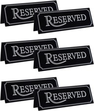 6x Acrylic Reserved Table Sign Seating Background Reserved Sign for Event Party