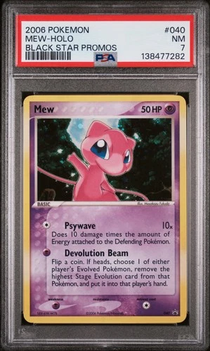 2006 POKEMON BLACK STAR PROMOS #040 MEW-HOLO PSA 7