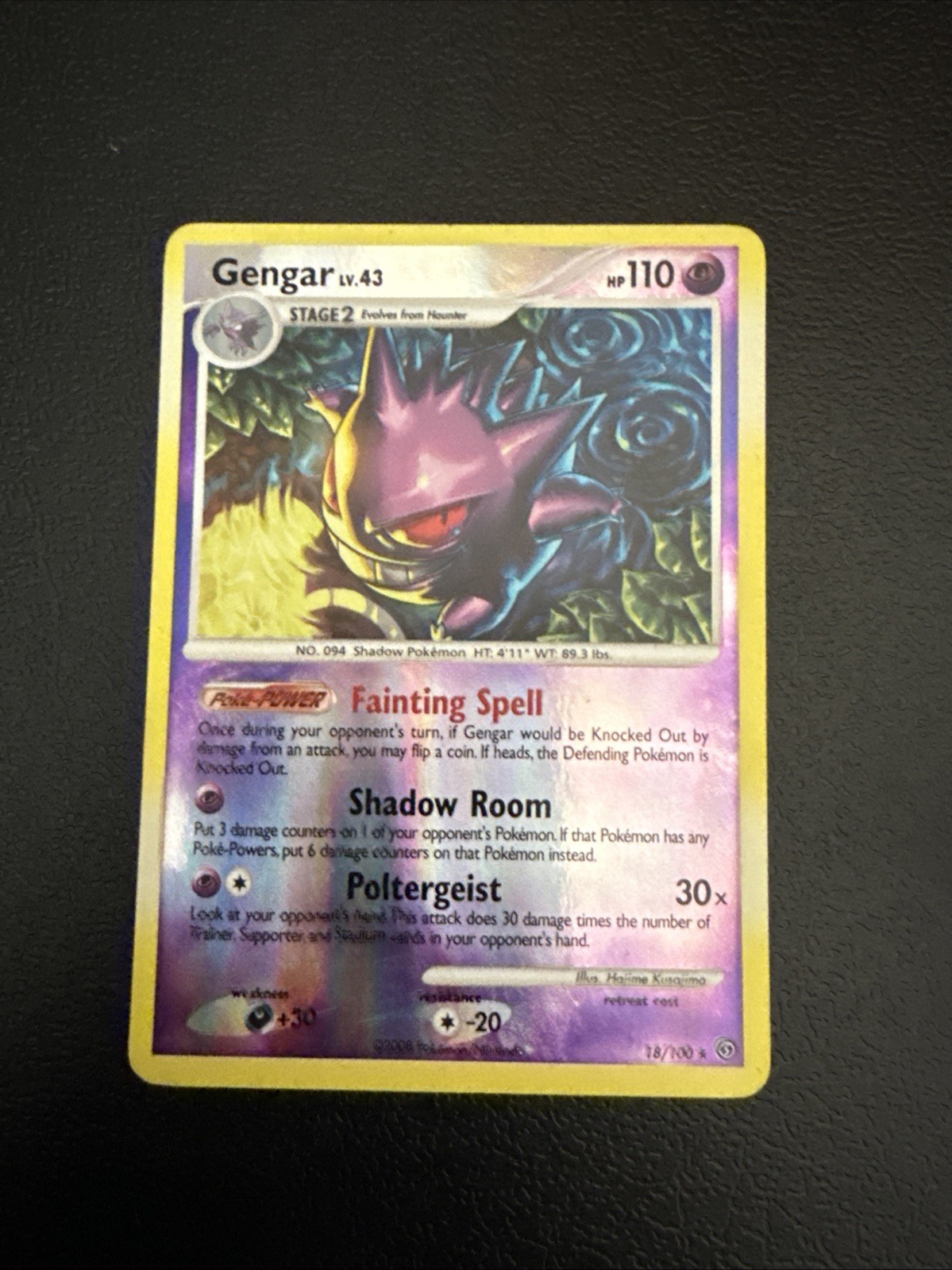 Gengar 18/100 Holo – Stormfront 2008 – Lightly Played – Pokémon Card