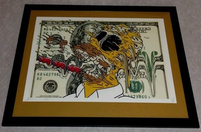DEATH NYC ltd ed signed FRAMED art print 45x32cm ode Homer Simpson Matt Gondek