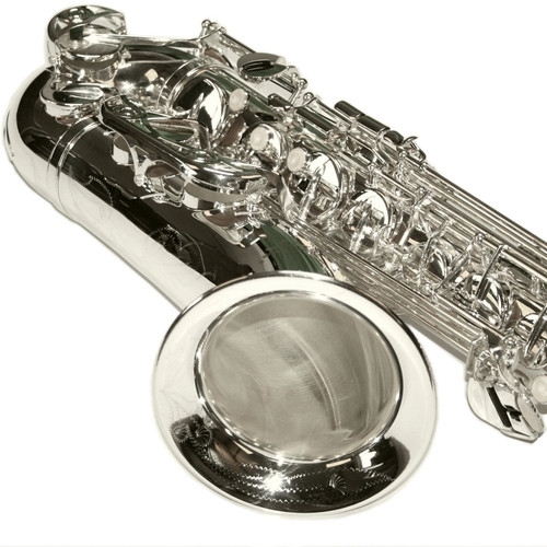 Karl Glaser Tenor Saxophon versilbert mit Koffer, Mundstück, Blättchen, - Bild 1 von 4