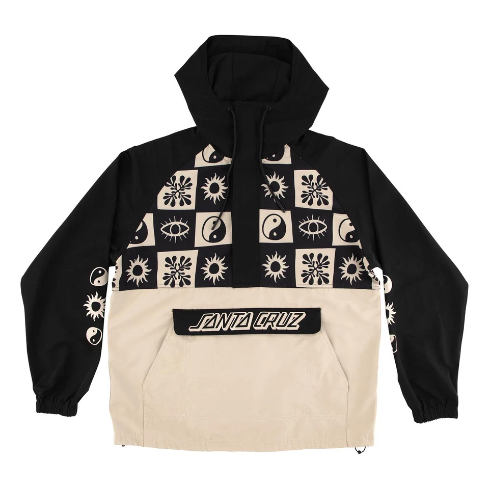 Santa Cruz Skateboards Coat Strange Check Anorak Jacket Black/Tan - Image 3 of 3