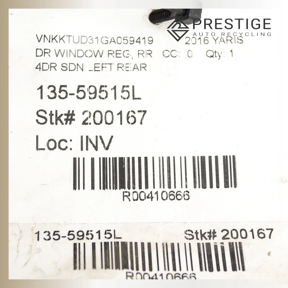 Regulador de ventana de puerta Toyota Yaris 2014-2019 con motor trasero izquierdo 69840-0D220 Foto 4 de 4