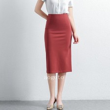 Women Pencil Skirt Midi Office Work Career Stretch High Waist Size 4-12
