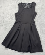 Black Small Sleeveless Lace Back Fit & Flare Mini Dress