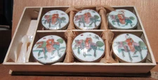 6  Antique Chinese Porcelain Salt Box Cellars Horse Riders Do Guong or Similar